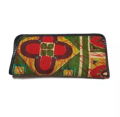 Vintage MCM Retro Geometric Print Fabric Covered Sunglasses / Eyeglasses Case • $13.99