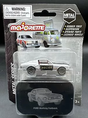 Majorette Metal Series SILVER 1968 Ford Mustang Fastback 1:64 Rubber Tires • $14.99
