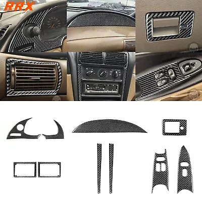 10Pcs Real Carbon Fiber Set Full Interior Dash Trim Cover For Ford Mustang 96-03 • $66.99