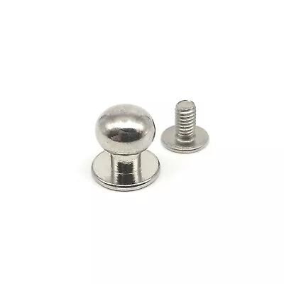 £1.97 • Buy 10pcs Solid Brass Round Head Stud Screwback Leather Bag Chicago Screw Nail Rivet