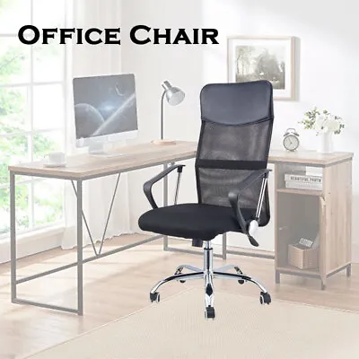 Ergonomic Office Chair Computer Chair Mesh PU Leather Chair High Back Black • $67.50