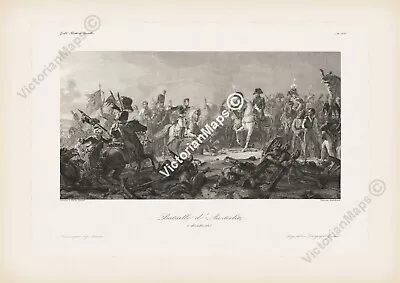 Austerlitz Battle Napoleon Bonaparte Antique Print Gerard Sandox 1848 Art Poster • £18.90