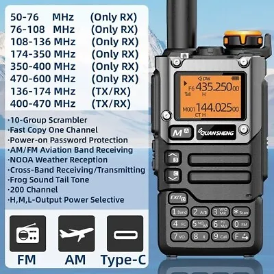 Quansheng UV-K5(8) Walkie Talkie Portable AM FM Two Way HAM Radio Communicator • £31.99