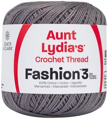 3 Pack Aunt Lydia's Fashion Crochet Thread Size 3-Stone 182-630 • £15.43