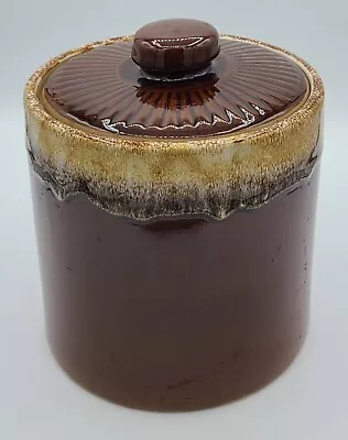 Monmouth Pottery Brown Drip Glaze Cookie Jar Canister Stoneware Illinois Western • $44.06