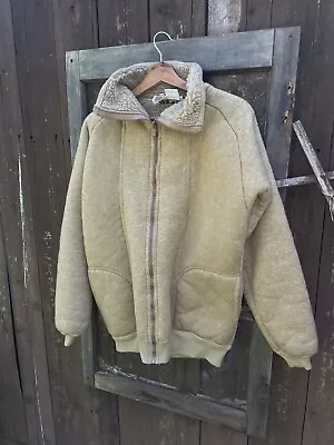 Vintage 70s 80s Patagonia X LL Bean Fleece Jacket Deep Pile Oatmeal Medium • $2699