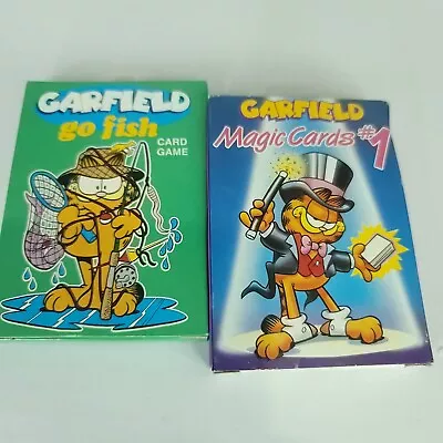 Lot Of 2 GARFIELD Card Games Go Fish & Magic Cards #1 Vintage Box Not Perfect • $19.54