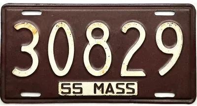 *99 CENT SALE*  1955 Massachusetts License Plate #30829 No Reserve • $11.61
