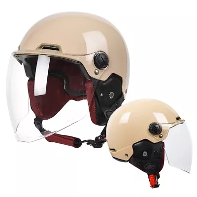 Motorcycle Half Helmet Vintage Cycling Bike Electric Moto Open Face Safe Helmets • $100.84