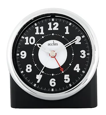 Clearance Acctim Central  Alarm Clock In Black Case With Silver Bezel  (ref 4R) • £4.25