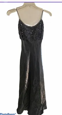 Faviana New York Made In USA Beaded Long Gown Size 3/4 Silver Floor Lengt Dress • $39.99