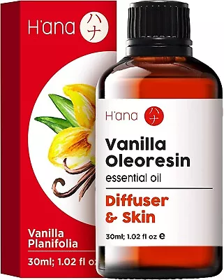 Pure Vanilla Essential Oil 30ml For Aromatherapy Diffuser Soft Skin Hair Growth • £16.95