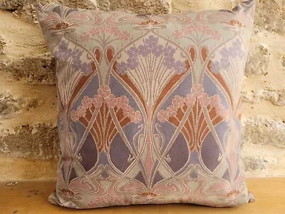 Liberty Ianthe Art Nouveau Cotton Grey & Tan Velvet Fabric Cushion Cover  • £29.50