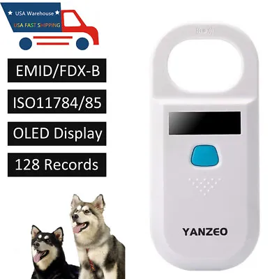 Handheld Digital Pet ID Chip Scanner Rechargeable Animal Microchip RFID Reader • $23.45