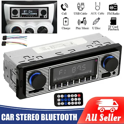 Car Stereo Bluetooth Audio Radio Vintage Head Unit Player MP3/USB/SD/AUX-IN/FM • $22.75