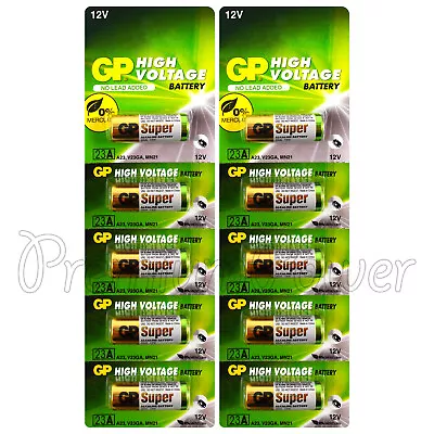 10 X GP 23A Alkaline Super Batteries 12V MN21 A23 E23A V23GA 3LR50 LRV08 VR22 • $11.95