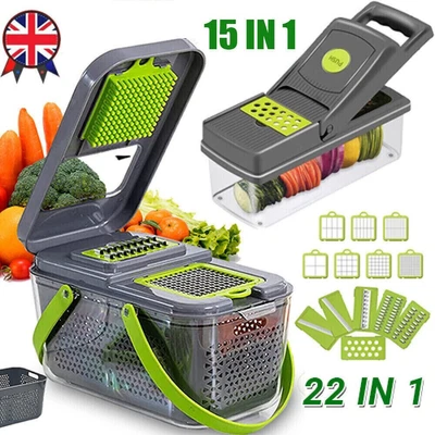 £8.82 • Buy 15 In 1 Vegetable Chopper Salad Fruit Mandolin Slicer Food Dicer Peeler Cutter