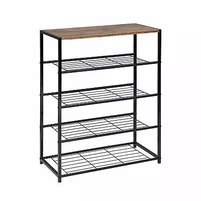 5 Tiers Shoe Rack Shoes Seating Bench Storage Organiser Holder Stand MDF Metal • £35.99