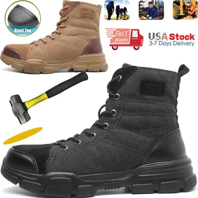 Men's Safety Boots Steel Toe Work Shoes Tactical Army Combat Military Boots US13 • $45.89