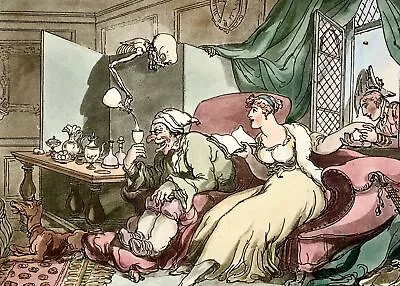£65 • Buy 1815 Thomas Rowlandson, Dance Of Death, Caricature, Humour, Hand Colored Aquatin