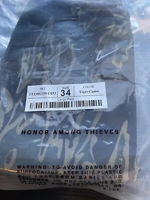 NEW Tiger Camo 100 Thieves Cargo Pants  Men 34 Cotton Twill 6 Pocket Quality NIP • $49.99