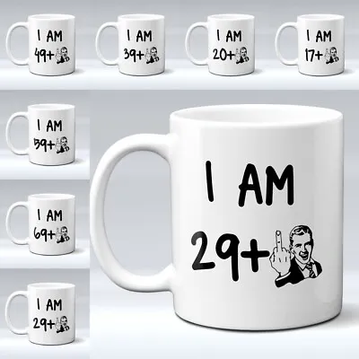 ANY AGE - 18th 21st 30th 40th 50th Middle Finger Funny Rude Birthday Gift Mug • £8.49