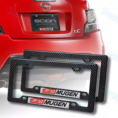 Carbon Look ABS License Plate Tag Frame For Honda Civic 2PCS MUGEN W/Car Emblem • $13.66