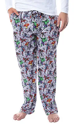 Marvel Mens' The Avengers Vintage Superhero Comic Sleep Pajama Pants • $14.99