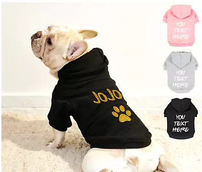 Personalised Name Dog Pet Clothes XS-5XL Winter Coat Custom Made Dog Hoodies • $39.99