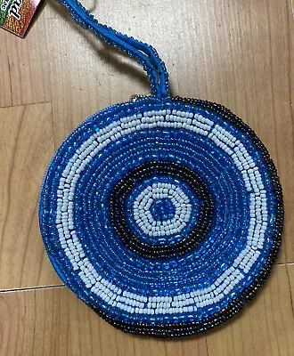 Seed Bead Circle Beaded Coin 4” Purse • $7.99