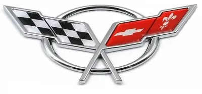 1x 1997 - 2004 Corvette C5 Cross Flags Emblem Badge （silver） • $17.99