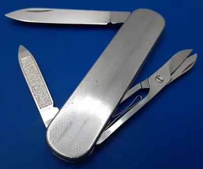  Vintage Retired Victorinox 74mm Guilloché Ambassador Swiss Army Pocket Knife • $84.99