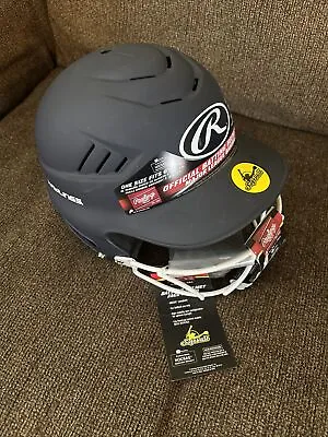 Rawlings Coolflo Batting Helmet Fastpitch Softball-Matte Navy W/Face Guard • $24