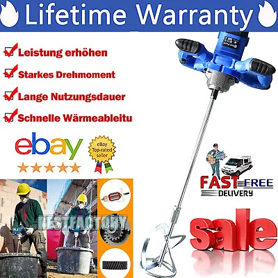 Portable Electric Concrete Cement Mixer 2600W Drywall Mortar Handheld 6 Speed • $50.35