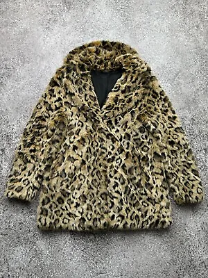 Vintage Faux Fur Leopard Coat Women's Size S • $170