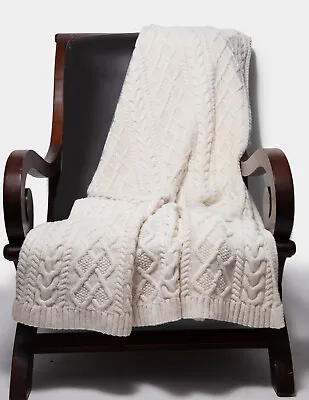 Cable Knit Merino Throw Blanket • $59