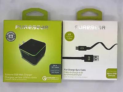 PureGear Quick Charge Wall Charger + 4FT Micro USB Cable Combo • $16.95