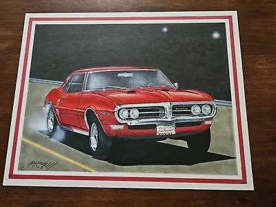 1968 Pontiac Firebird Muscle Car Original Art Drawing Artwork Hot Rod Frederick • $74.99