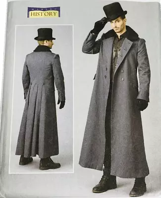 Butterick B6609 Men's Overcoat Costume Pattern Historical Great Coat 46 48 50 52 • $17.99