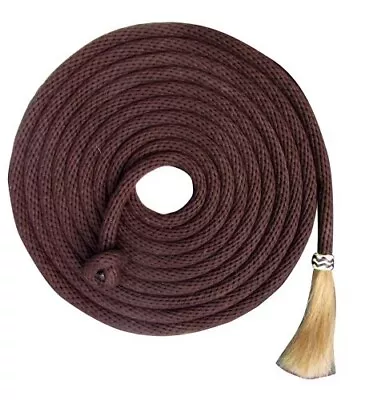 Western Saddle Horse Brown Mecate Bosal Reins Yacht Rope 21' W/ Horsehair Tassel • $21.96