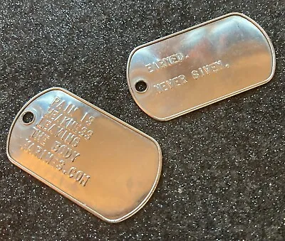 Advertising Marines Recruiting Dog Tags 'Pain Is Weakness Leaving The Body' • $2.99