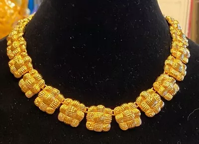 Vintage Fendi Basket Weave Collar Necklace • $969