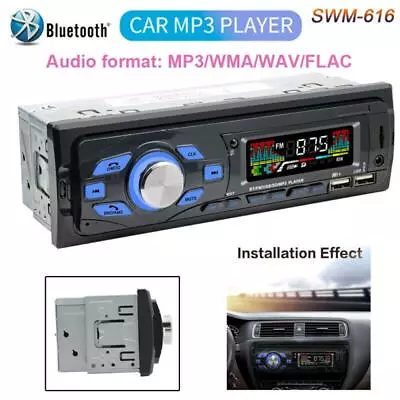 Universal In Dash 12V Bluetooth Car Radio Audio MP3 Player USB/FM/TF Card/U Disk • $29.39