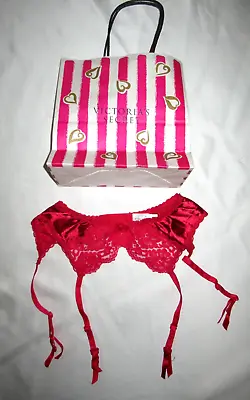 NWOT Vintage Victoria's Secret Second Skin Satin Lace Garter Belt Size S Red • $24.99