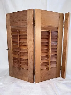 Vtg Wood Wooden Folding Louver Interior Window Shutters Salvage Shabby Rustic • $47.50