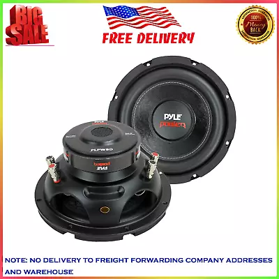 Pyle 8 Inch 1600W DVC 4 Ohm Car Audio Subwoofer Speaker Set Black (2 Pack) • $52.40