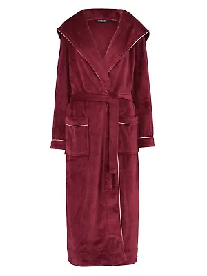 Velvet Raspberry Luxury Dressing Gown - Long 48'' Length Size L • £34