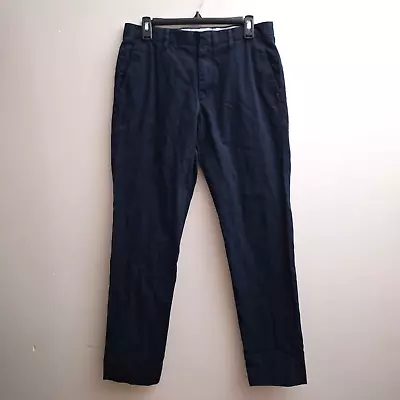 J Crew Bowery Mens Pants Chino 32 X 32 Solid Black Slim Straight Flat Front • $19.99