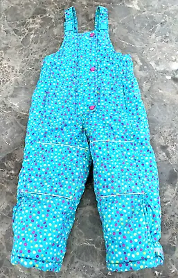 Hanna Andersson Blue Multicolor Polkadots Snow Bibs Pants Girls Size 100cm; US 4 • $28.30