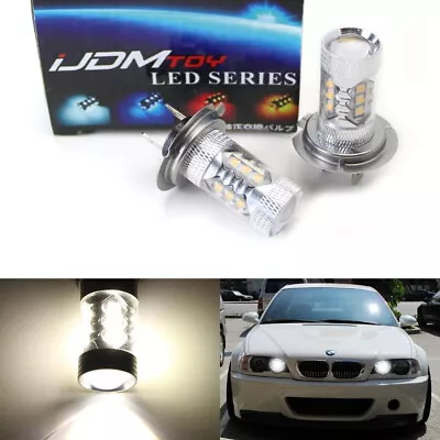 80W CREE H7 LED Bulbs W/ Error Free Decoders For BMW E46 3 Series High Beam DRL • $53.99